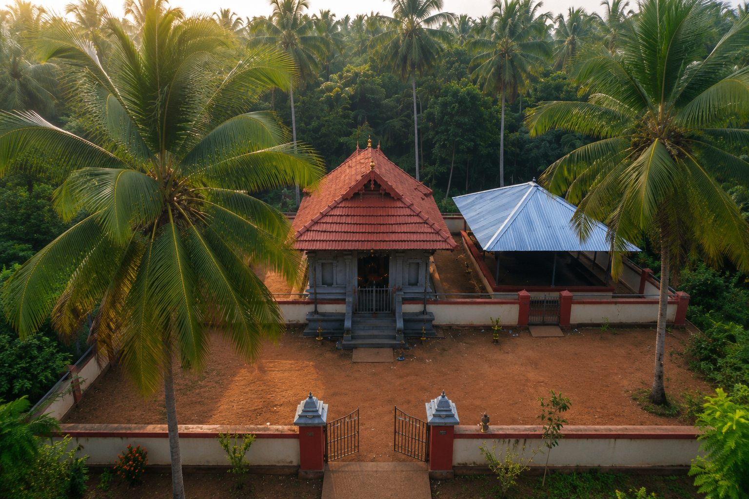 താഴത്തെൽ പടി ക്ഷേത്രം - ആകാശ ദൃശ്യം